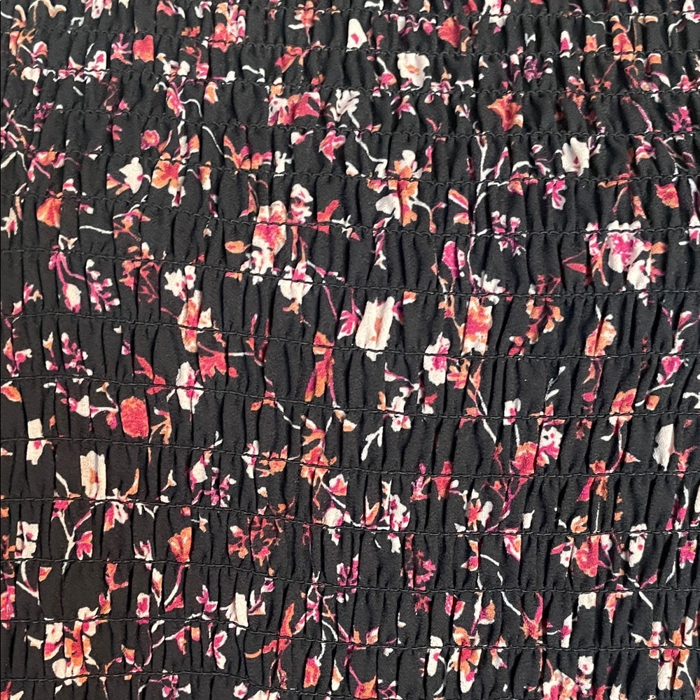 OPHELIA ROE Smocked High-Neck Black Floral Blouse Size 1X - Picture 4 of 10